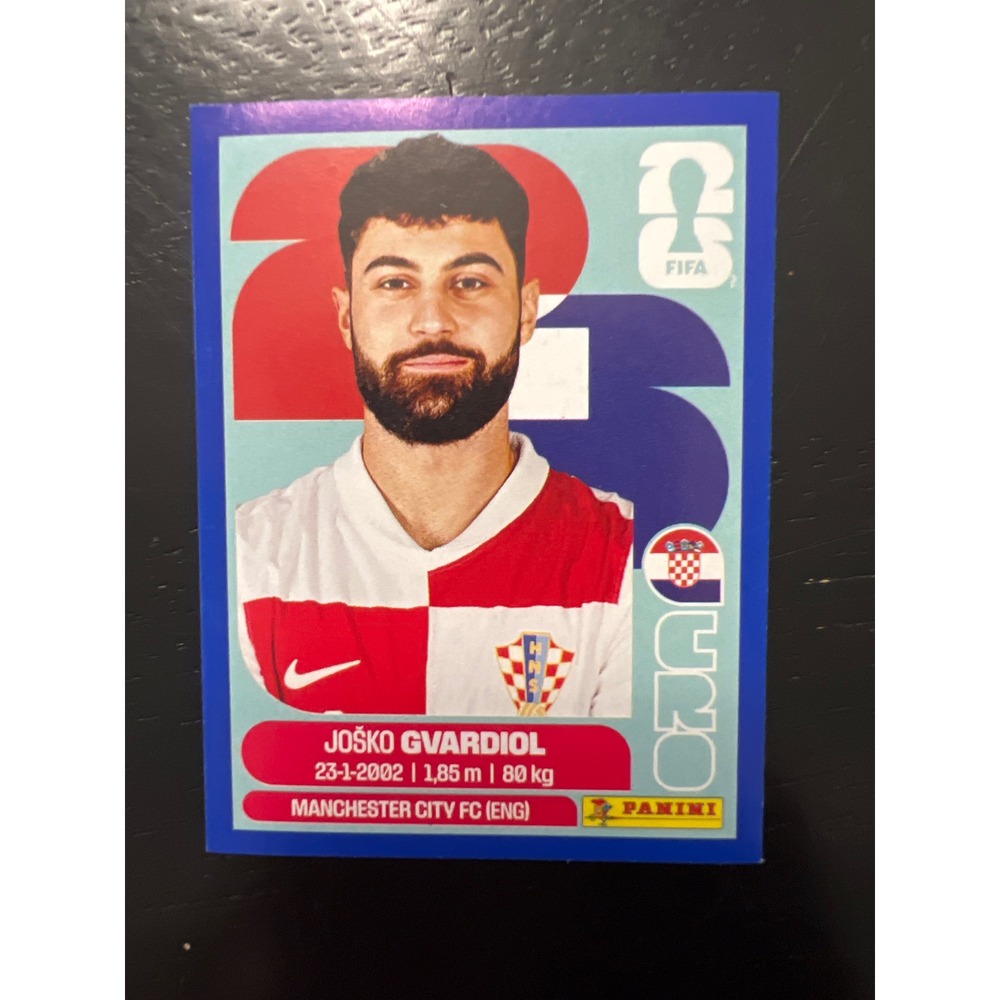Panini FIFA World Cup 2026 Josko Gvardiol Croatia Sticker CRO 4 Blue Border